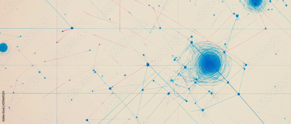 Aufkleber Technical banner design featuring graph paper with an empty center for creative use
