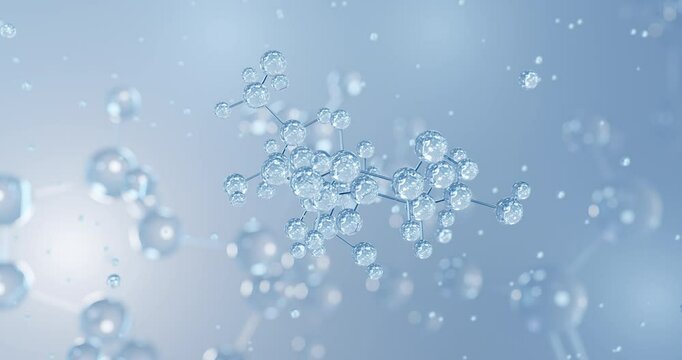 Lactose, rotating 3D model of milk sugar, seamless looped video