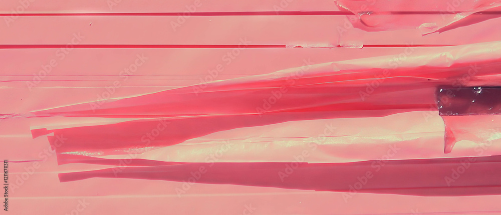 Poster bright pink lined paper backdrop with feminine design elements and empty center space