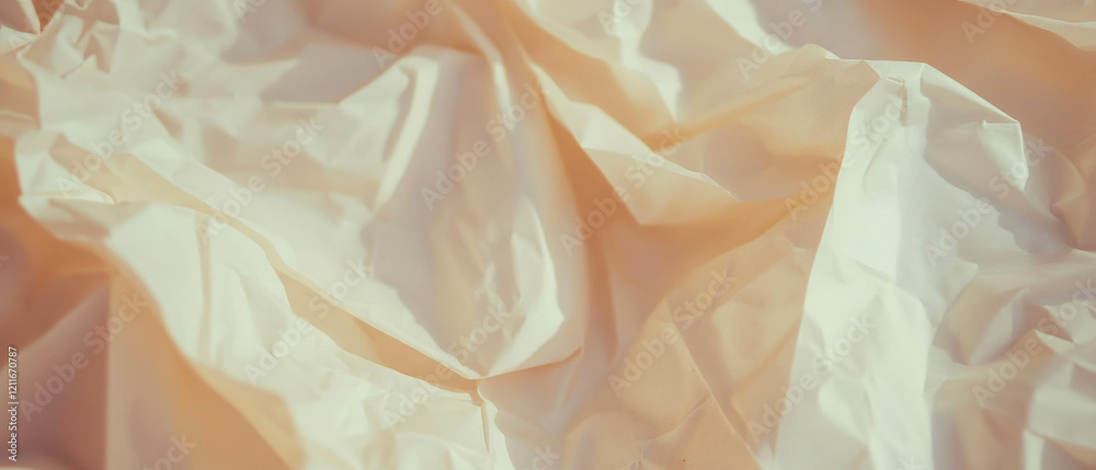 Poster wrinkled lined paper background with textured banner and logo space for creative projects