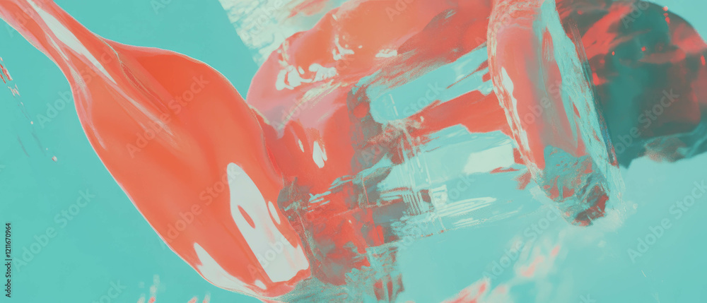Poster Bold abstract brushstrokes merge in a captivating display of color and texture