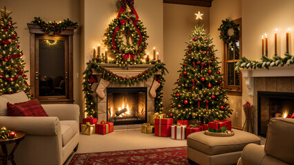 "Experience the magic of Christmas with a beautifully arranged festive frame,  
featuring lush green fir branches, golden bokeh, and a warm holiday glow.  
Perfect for elegant seasonal designs and hol