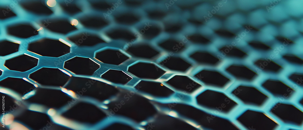 Poster intricate texture of aluminum honeycomb showcasing a lightweight hexagonal design