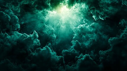 Fototapeta premium Dramatic Cloudy Sky with Light Breaking Through Dark Vapors