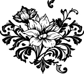 black and white floral background