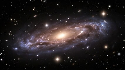 Fototapeta premium Spiral Galaxy in Deep Space; Stellar Formation; Cosmic Background; Astronomical Image; Science Education