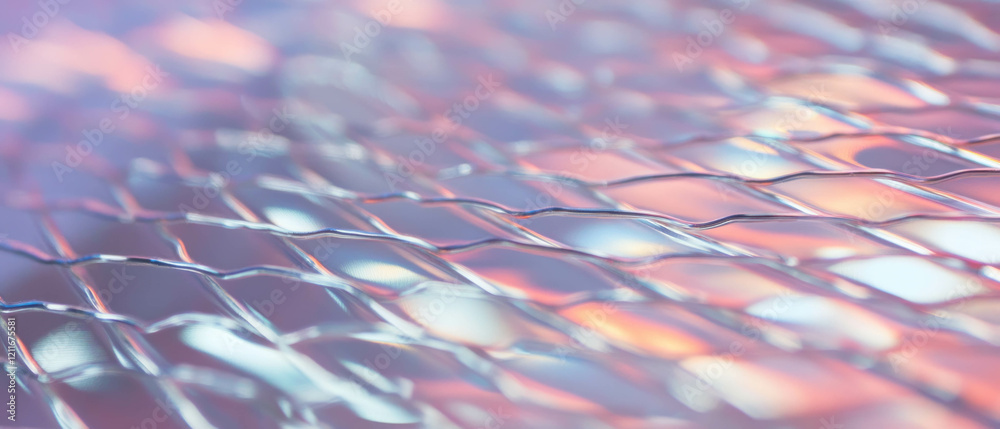 Aufkleber exploring the flexible texture and intricate weave of aluminum wire mesh