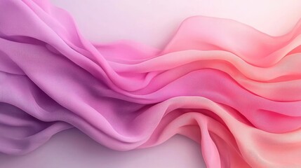 Obraz premium Whimsical watercolor idea. Elegant pink and purple silky fabric flowing gracefully in soft waves.