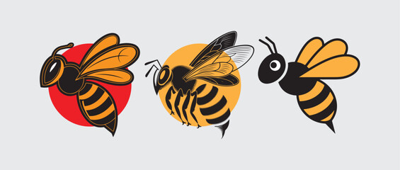 Bee icon. bee logo, Honey bee vector illustration. bee symbol.