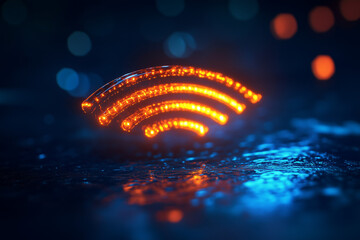 Futuristic Icon Representing Connected Devices with High-Speed Links for Modern Technology Solutions