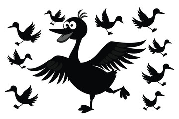 Obraz premium The set silhouettes of geese