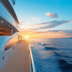 Luxurious Yacht Cruising Leisurely Along the Water for a Premium Lifestyle Experience