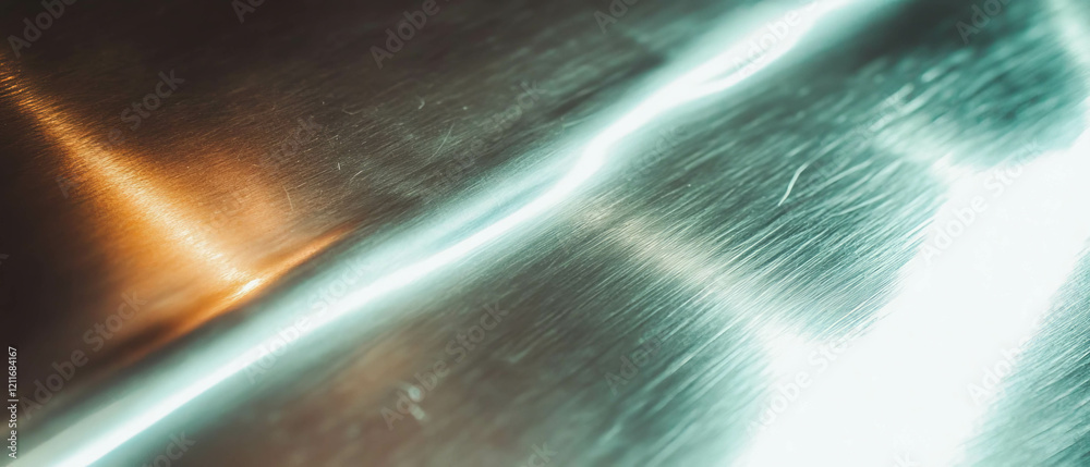 Poster exploration of brushed metal texture with smooth surface and metallic sheen