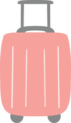a pink suitcase on a transparent background