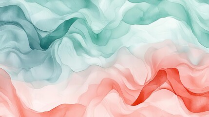 Obraz premium Whimsical watercolor idea. An abstract illustration featuring flowing waves of colorful fabric textures.