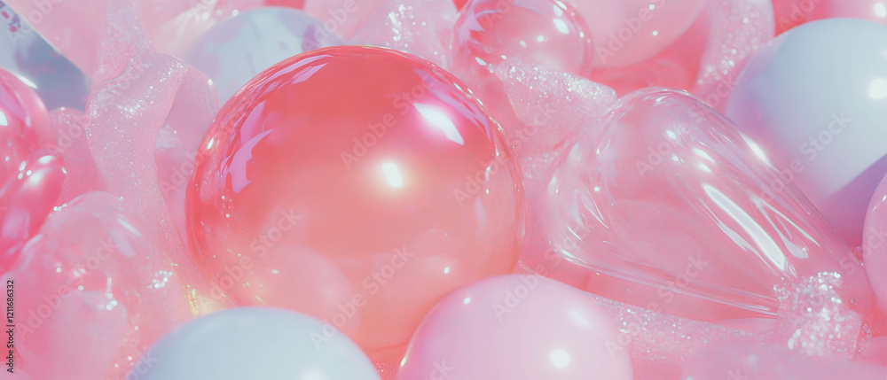 Poster Exploring the different textures and colors of bubblegum in various forms and consistencies