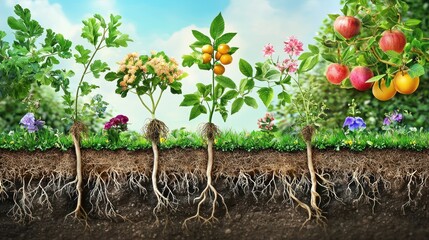 Roots and Growth: A Botanical Exploration Revealing the Hidden Wonders Beneath the Surface, Showcasing the Interconnectedness of Nature and the Beauty of Plant Life