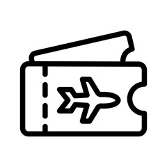 flight ticket outline style
