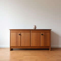 MidCentury Modern Wooden Sideboard with Vase
