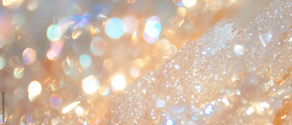 Poster Vibrant chunky glitter texture with large sparkling particles for creative crafts
