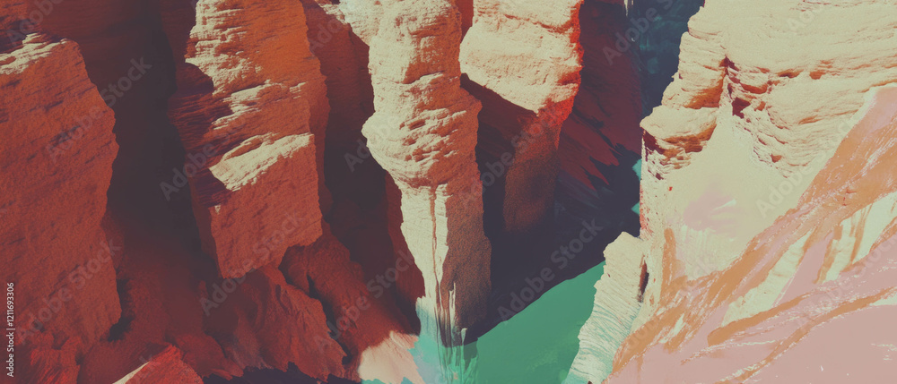 Aufkleber cliffs with vertical faces and layered rock formations showcasing natural textures and colors