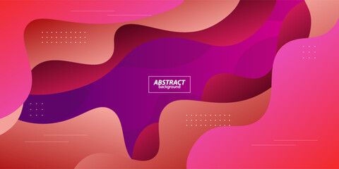 Colorful solid pink and purple geometric business banner design. Creative banner design with wave shape as template. Simple and modern banner. Vector Eps10