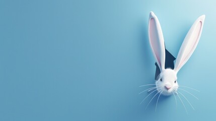 Curious Bunny Peeking Through Hole
