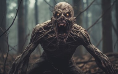 Obraz premium Frightening Zombie in the Woods