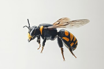 Winged Marvel: An Exquisite View of a Wasp's Delicate Features