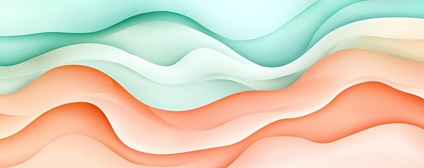 Whimsical watercolor idea. Abstract waves in soothing colors create a serene and modern visual experience.