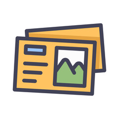 postcard, filled style