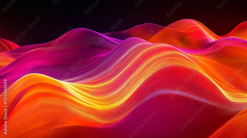 Poster A colorful heartbeat graph flowing smoothly across a digital display, representing the life force and energy of a beating heart in a captivating design