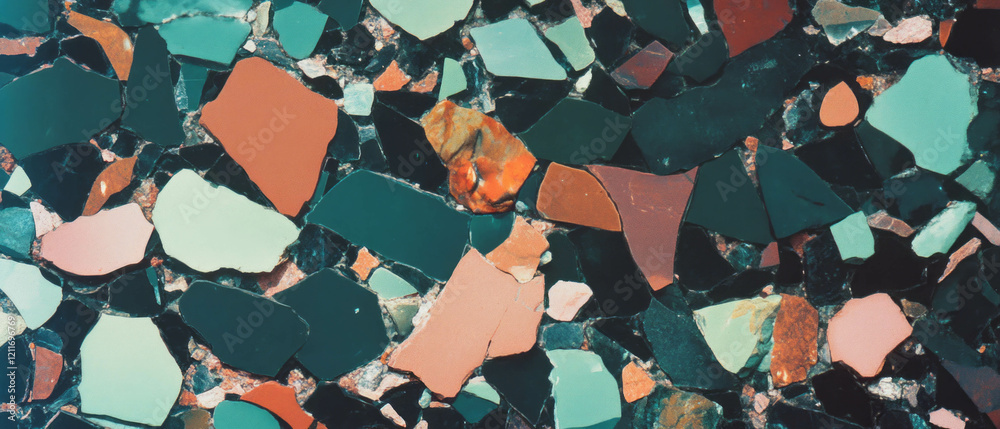 Poster Cracked rocks showcasing unique textures and colors in a striking pattern formation