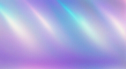 Gradient noisy texture with soft pastel colors of purple, pink and blue with shimmering light grainy effect. Abstract holographic background