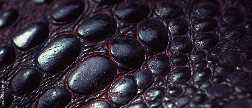 Poster Exploring the unique texture and embossed design of crocodile skin in detail