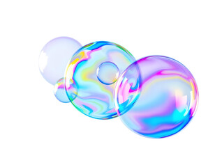 Iridescent Bubbles Abstract Art Background Image