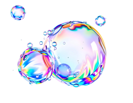 Iridescent Bubbles Abstract Art Background Image