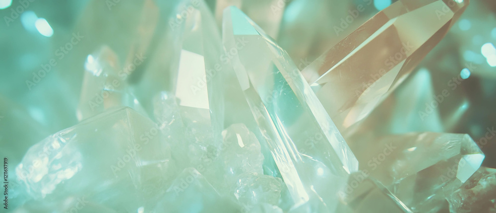 Poster exploration of vibrant textures in crystalline structures and geometric shapes