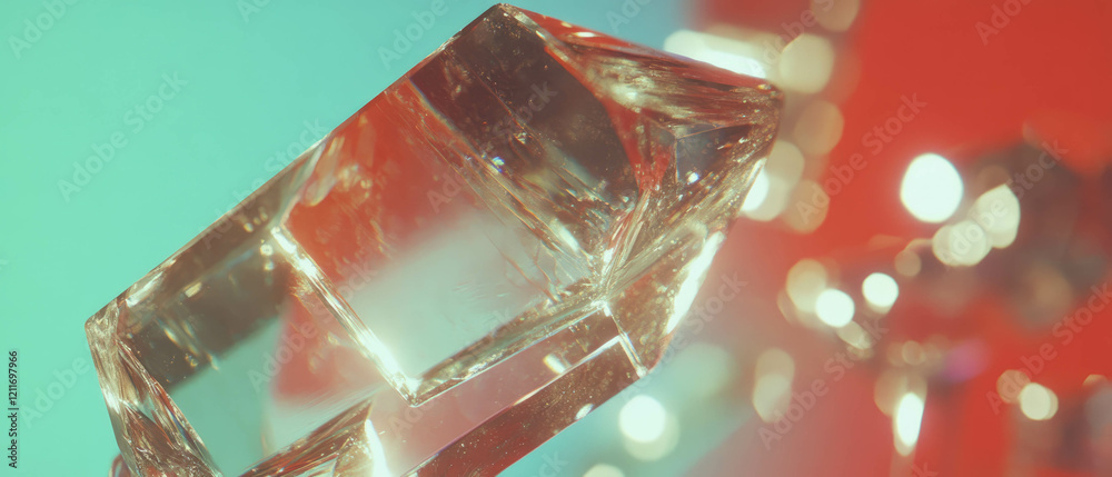 Poster exploring the intricate beauty of crystalline structures and geometric transparency