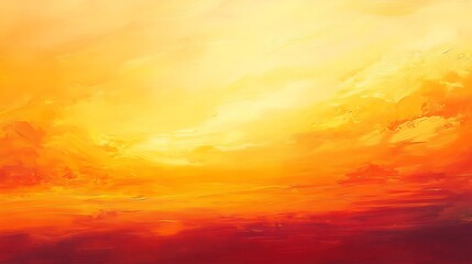Obraz premium Abstract Orange and Red Sunset Landscape Painting