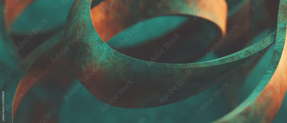 Aufkleber Curled ribbons and spirals create a playful and dynamic texture in artistic display