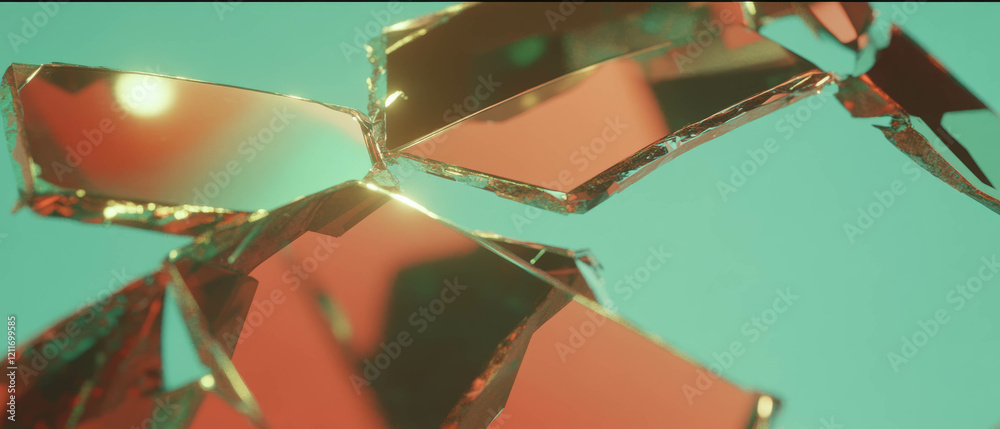 Poster Reflections in distorted mirrors create surreal visual textures of fragmentation