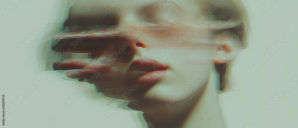 Poster exploration of surreal distorted textures and warped surfaces in visual art
