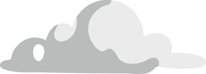 Grey Cloud Element in Flat Style.