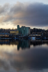 Fototapeta premium factory on the river