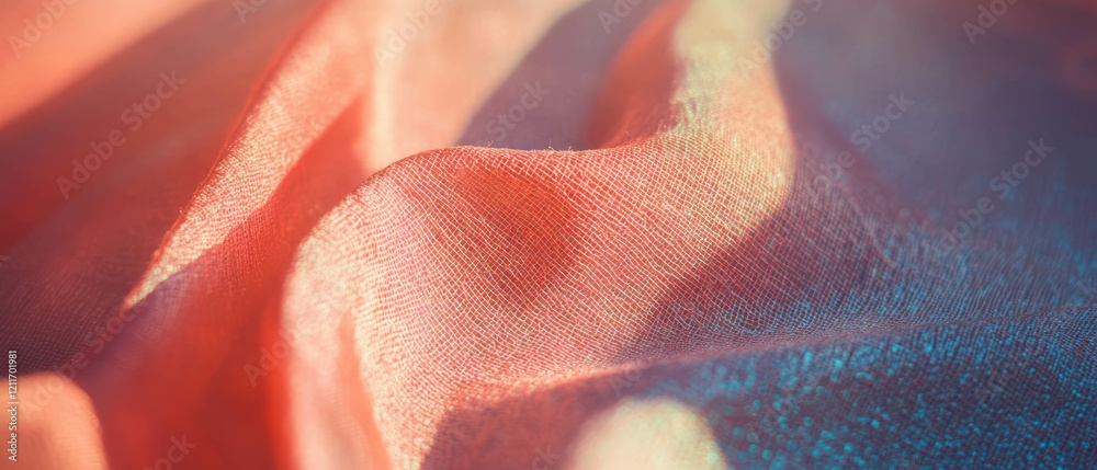 Poster exploring the soft texture and matte finish of eri silk with vibrant colors and light