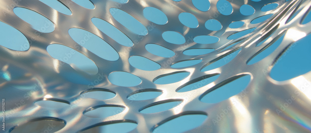 Poster Expanded aluminum demonstrates lightweight structure and unique mesh-like texture