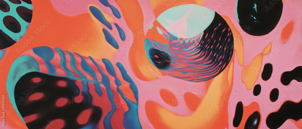Aufkleber Exploring vibrant patterns of expansion and contraction with pulsating visual rhythm
