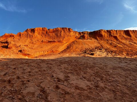 canoa quebrada fortaleza brazil, orange sandstone