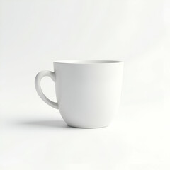 Fototapeta premium Cute Medium-Sized White Coffee Cup on White Background for Custom Images or Text – Commercial Use.